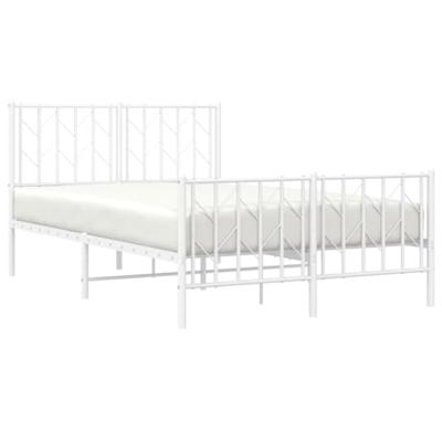 Bedframe met hoofd- en voeteneinde metaal wit 120x200 cm - thumbnail