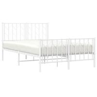 Bedframe met hoofd- en voeteneindemetaal wit 120x200 cm - thumbnail