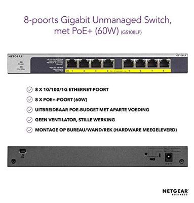 Switch Netgear GS108LP-100EUS - thumbnail