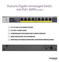 NETGEAR GS108LP-100EUS Netwerk switch RJ45 8 poorten PoE-functie - thumbnail