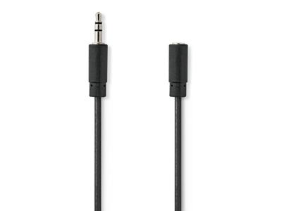 Stereo-Audiokabel | 3,5 mm Male - 3,5 mm Female | 5,0 m | Zwart