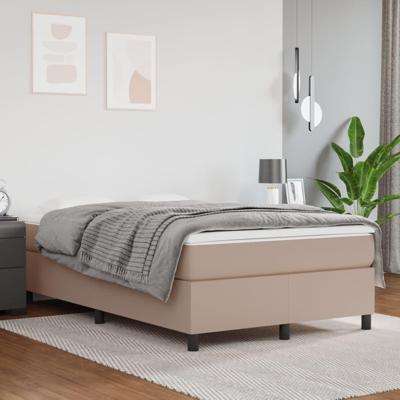 Boxspring met matras kunstleer cappuccinokleurig 120x200 cm
