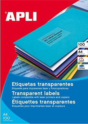 Apli Transparante etiketten ft 48,5 x 25,4 mm (b x h), 880 stuks, 44 per blad, doos van 20 blad