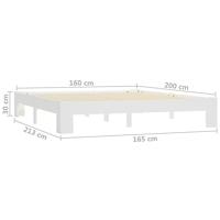Bedframe massief grenenhout wit 160x200 cm - thumbnail