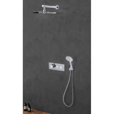 Inbouw Regendouche Push Button Set 3 Brauer ColdStart Round met Plafondarm en Regendouche 20 cm