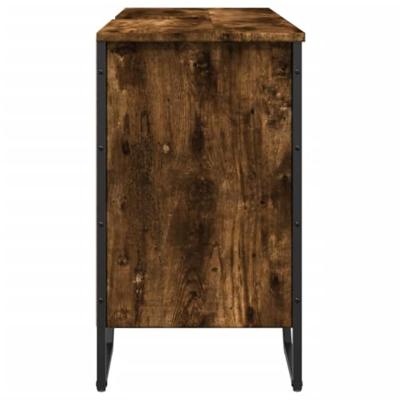 Wastafelkast 91x35x60 cm bewerkt hout gerookt eikenkleurig