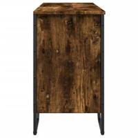 Wastafelkast 91x35x60 cm bewerkt hout gerookt eikenkleurig - thumbnail