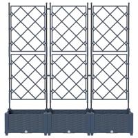 VidaXL Tuin bloempot 3 pcs grijs 120 x 40 x 125,5 cm staal - thumbnail