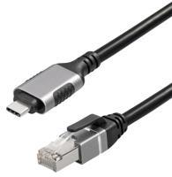 Maxtrack USB-C / RJ45 Netwerk Adapterkabel CAT 6 [1x USB-C stekker - 1x RJ45-stekker] 2.00 m Zwart - thumbnail