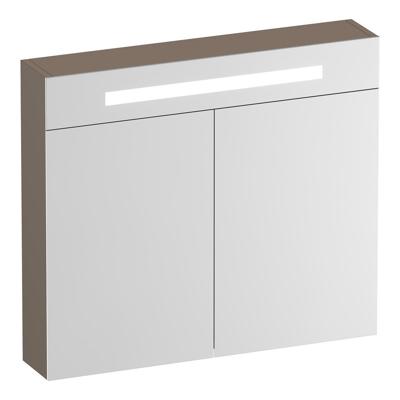 Brauer Promise Deluxe Spiegelkast - 80 cm - met Verlichting - 2 Dubbelzijdige Spiegeldeuren - Mat Mokka