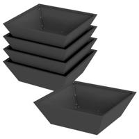 Tuin Kom Plantenbak 5 pcs Zwart 50 x 50 x 15 cm Staal - thumbnail