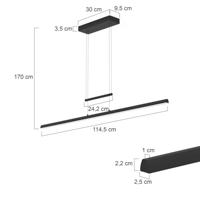 Steinhauer Zwarte hanglampProfilo in hoogte verstelbaar - 3317ZW - thumbnail