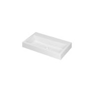 INK Momento Wastafel Polystone Zonder Kraangat - 800x450x90 mm - Mat Wit - thumbnail