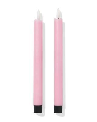 HEMA Led-dinerkaars 3x5x26cm roze - 2 stuks