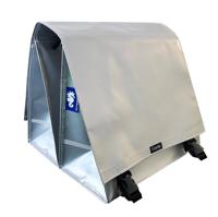 Clarijs fietstas dubbel l pvc 40l met uitsparing zilver - thumbnail