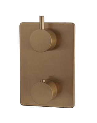 Afbouwdeel Inbouwthermostaat Wiesbaden Caral 2-Weg Geborsteld Brons Koper Afbouwdeel Inbouwthermostaat Wiesbaden Caral 2-Weg Geborsteld Brons Koper