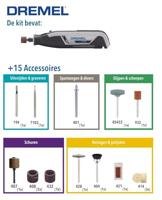 Dremel 7760-15 mini accu multitool - Li-Ion accu (3,2V) (geleverd met 15 accessoires) - thumbnail