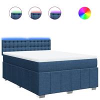 Boxspring met matras stof blauw 160x200 cm - thumbnail
