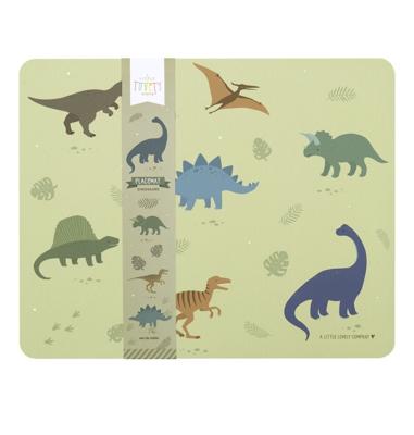 Set tafel jongen DINOS A Little Lovely Company kaki - thumbnail