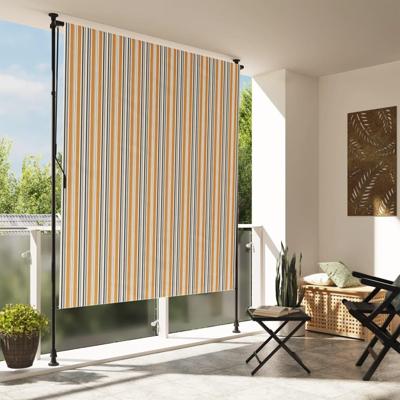 VidaXL Rolgordijn voor buiten 150x270 cm stof en staal geel en wit