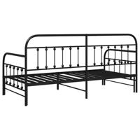 Bedframe voor een daybed met hoofdeinde Zwart 90 x 190 cm Staal - thumbnail