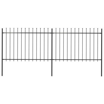 VidaXL Tuinhek met speren bovenkant 3,4x1,2 m staal zwart