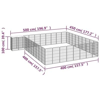 Hondenkennel 38 panelen 50x100 cm gepoedercoat staal zwart