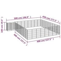 Hondenkennel 38 panelen 50x100 cm gepoedercoat staal zwart - thumbnail