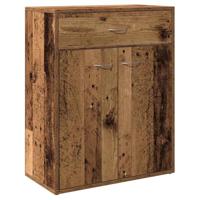 Dressoir 60x30x75 cm bewerkt hout oud houtkleurig - thumbnail