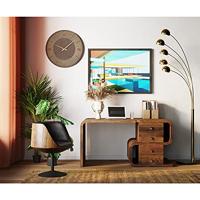 Kare Design Club Walnut Draaibare Fauteuil - Kunstleer Zwart - thumbnail