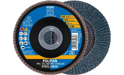 PFERD TOOLS 67768125 Z Psf Steelox Lamellenschijf Diameter 125 mm Boordiameter 22.23 mm Korrelgrootte (num) 80 10 stuk(s)