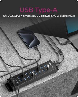 ICY BOX IB-HUB1720-U3 Zwart