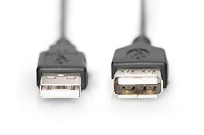 Digitus AK-300200-030-S USB-kabel USB 2.0 USB-A stekker, USB-A bus 3.00 m Zwart