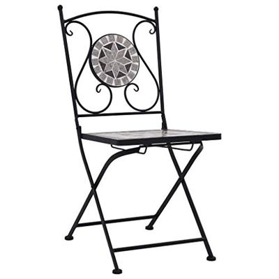 Bistrostoelen mozaek 2 st grijs