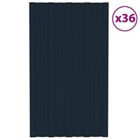 VidaXL Dakpanelen 36 st 80x45 cm gegalvaniseerd staal antracietkleurig - thumbnail