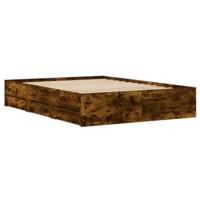 Bedframe met lades bewerkt hout gerookt eikenkleurig 120x200 cm - thumbnail