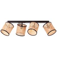 Brilliant SpotsWiley 4-lichts zwart met rotan - 99487/06 - thumbnail