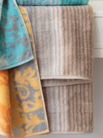 Cawö Cawö Cashmere Streifen Badlaken Zand 80x150 - thumbnail