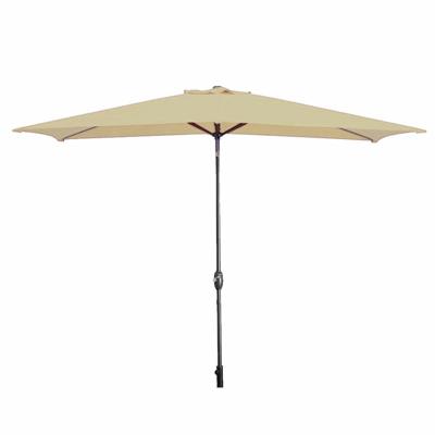 Marbueno Parasol Staal 8 Spaken 200x300 cm Polyester Bruin Tuin, Zwembad, Terras