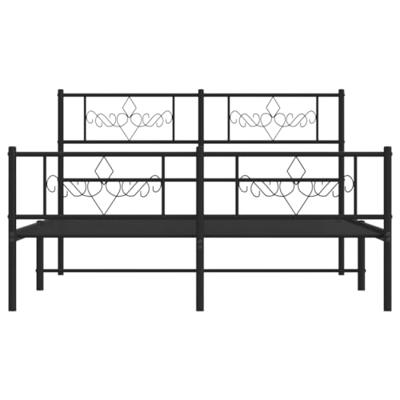 Bedframe met hoofd- en voeteneinde metaal zwart 120x190 cm Bedframe met hoofd- en voeteneinde metaal zwart 120x190 cm