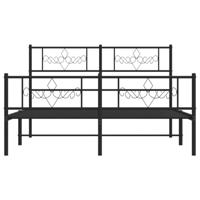 Bedframe met hoofd- en voeteneinde metaal zwart 135x190 cm - thumbnail