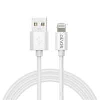 Savio Cl-193 USB-kabel USB 2.0 2 m USB A USB C/Lightning Wit - thumbnail