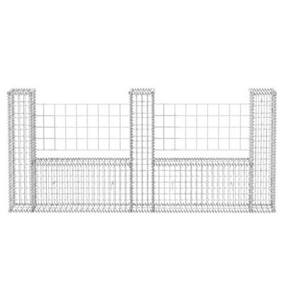 VidaXL Gabion mand u-vormig 240x20x100 cm staal