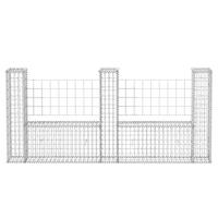 VidaXL Gabion mand u-vormig 240x20x100 cm staal - thumbnail