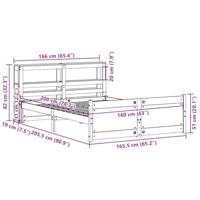 Bedframe met hoofdbord massief grenenhout 160x200 cm - thumbnail