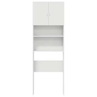 Wasmachinekast 64x24x190 cm bewerkt hout wit - thumbnail