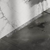 Douchegoot Brauer RVS Geborsteld Muur Montage 100x7 cm Inclusief Sifon Kunststof Standaard Rooster Brauer - thumbnail