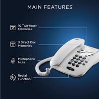 Motorola Corded Phone Zwart - thumbnail