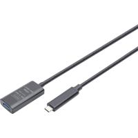 Digitus DA-73113 USB-kabel USB 3.2 Gen2, USB 3.2 Gen2, USB 3.2 Gen1, USB 3.2 Gen1, USB 3.1 Gen2, USB 3.1 Gen1, USB 3.0 USB-C, USB-C stekker, USB-A bus 5.00 m - thumbnail