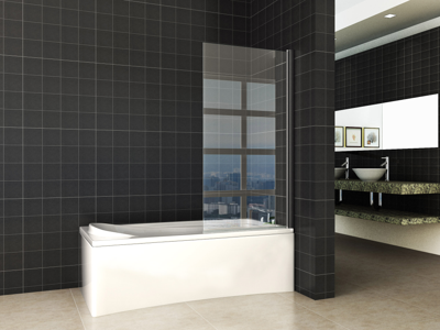 Wiesbaden Draaibare Badwand Orbit 80x150 cm 6 mm NANO Coating Mat Zwart